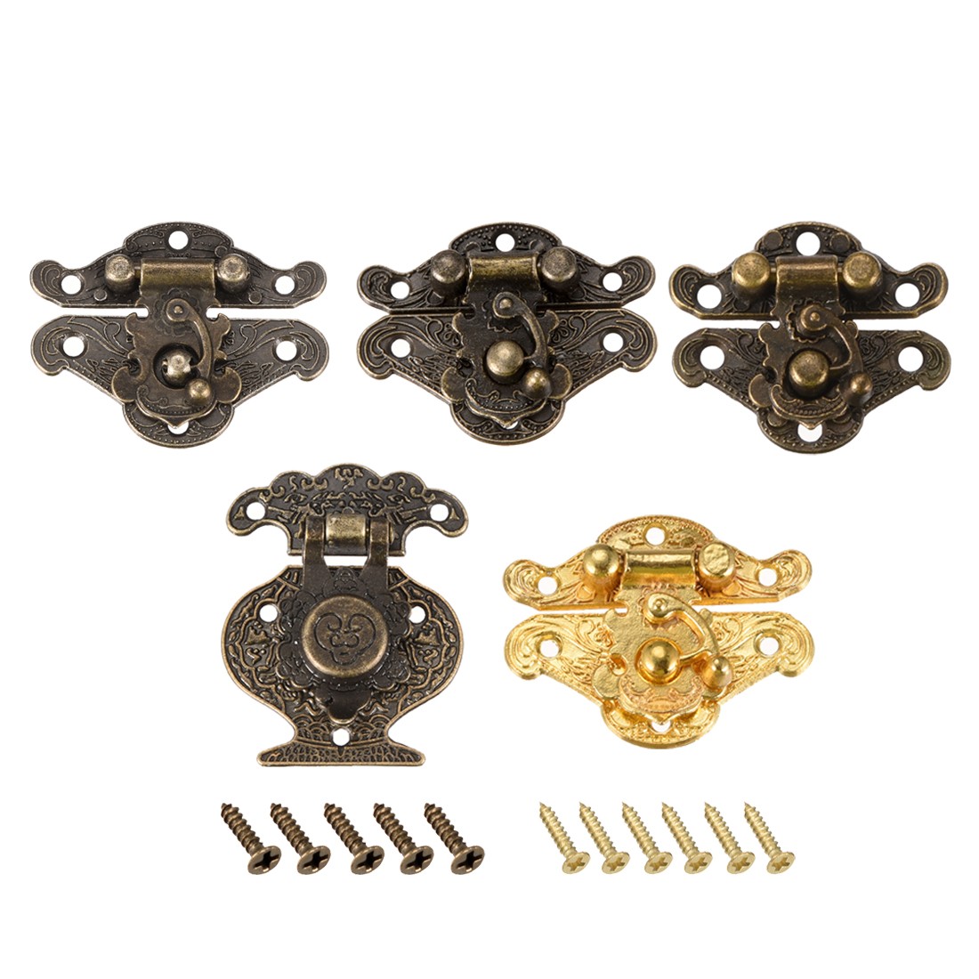 Zinc Alloy Antique Style Case Chest Rectangle Clasp Closure Hasp Latches w Screw