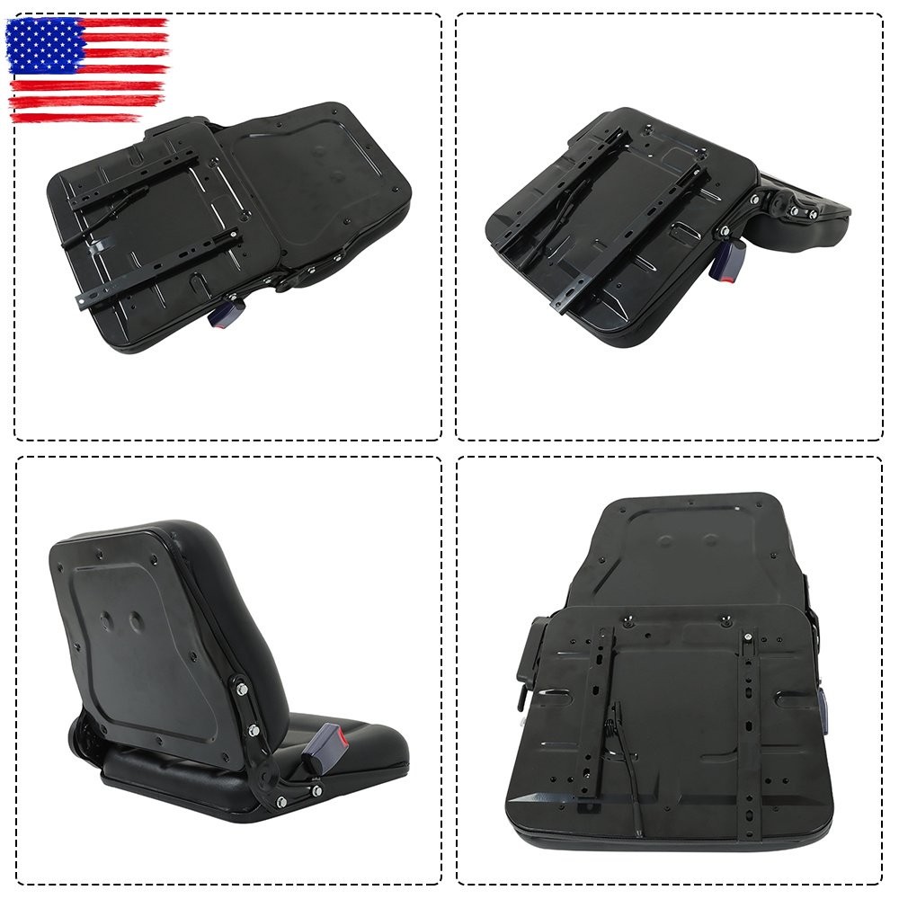 Forklift Seat Fold Down Tractor Seat W/ Adjustable Back & Seatbelt Switch