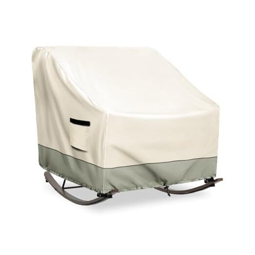 Outdoor Rocking Chair, Indoor 41"W x 45"D x 31"H Beige-papasan Chair Cover