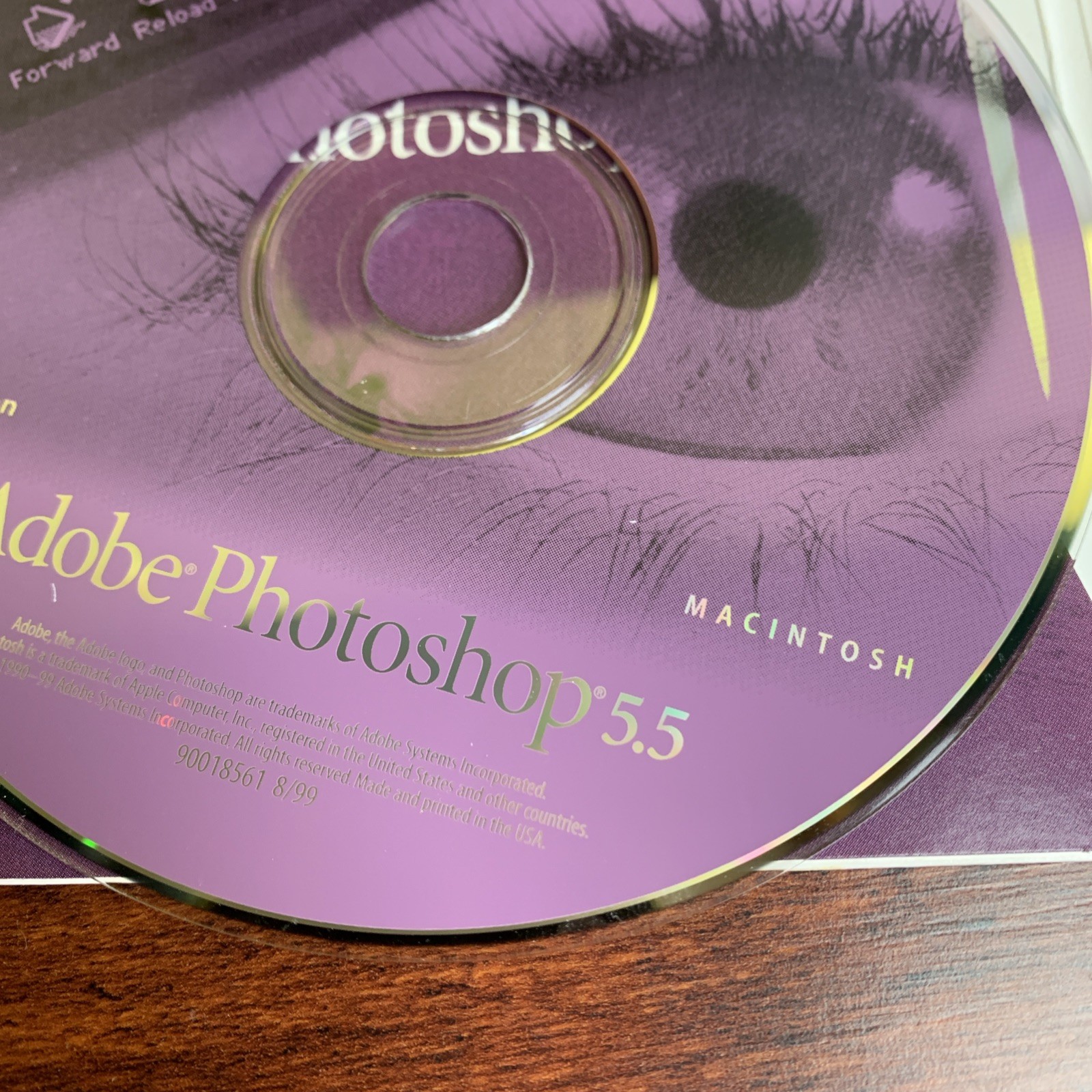 1999 Photoshop 5.5 for Macintosh MAC Serial Number CD, Windows/MAC Training Disk