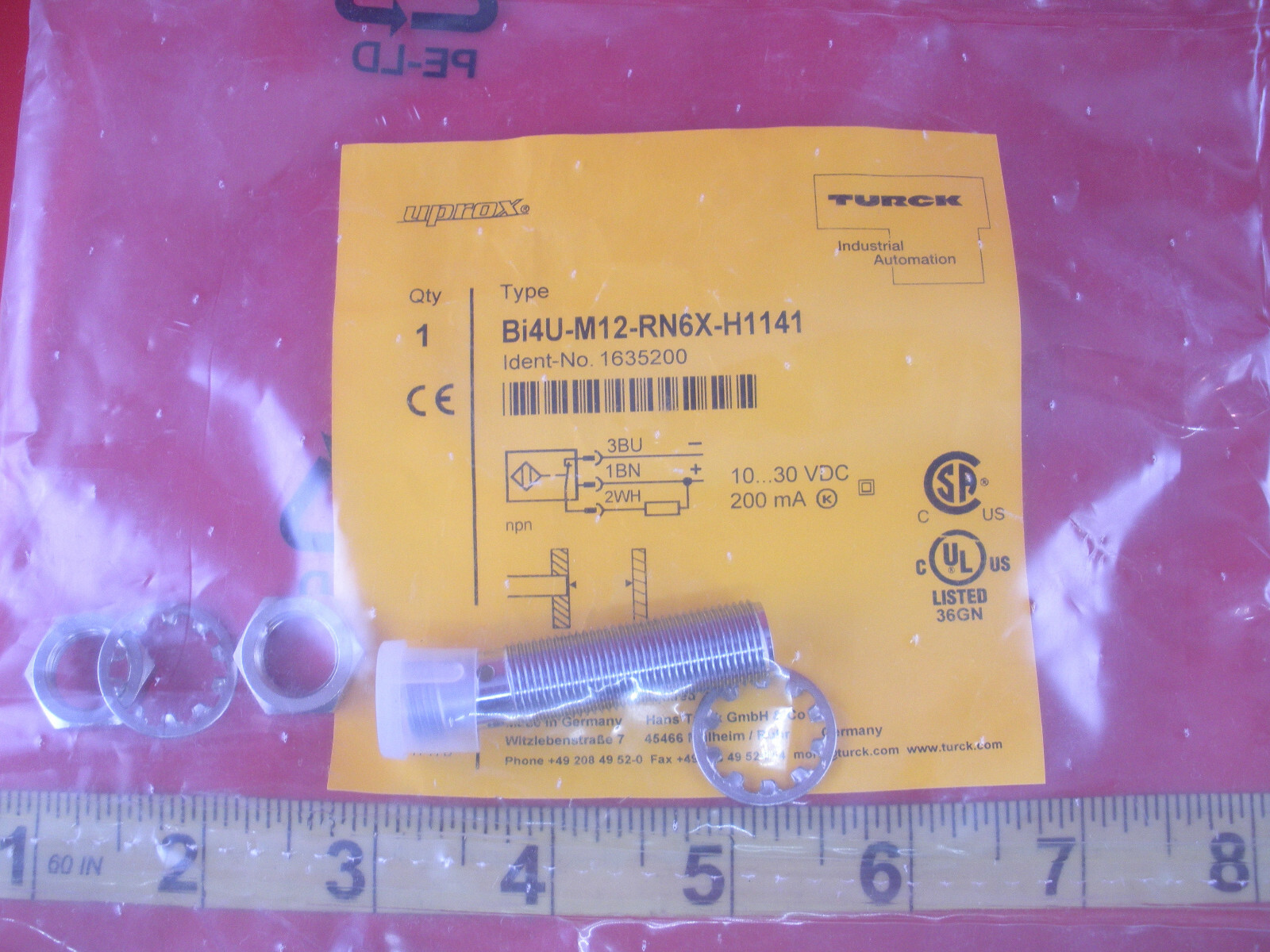 Turck Bi4U-M12-RN6X-H1141 Proximity Sensor 1635200 Uprox 10-30vdc Sn 4mm Nib New