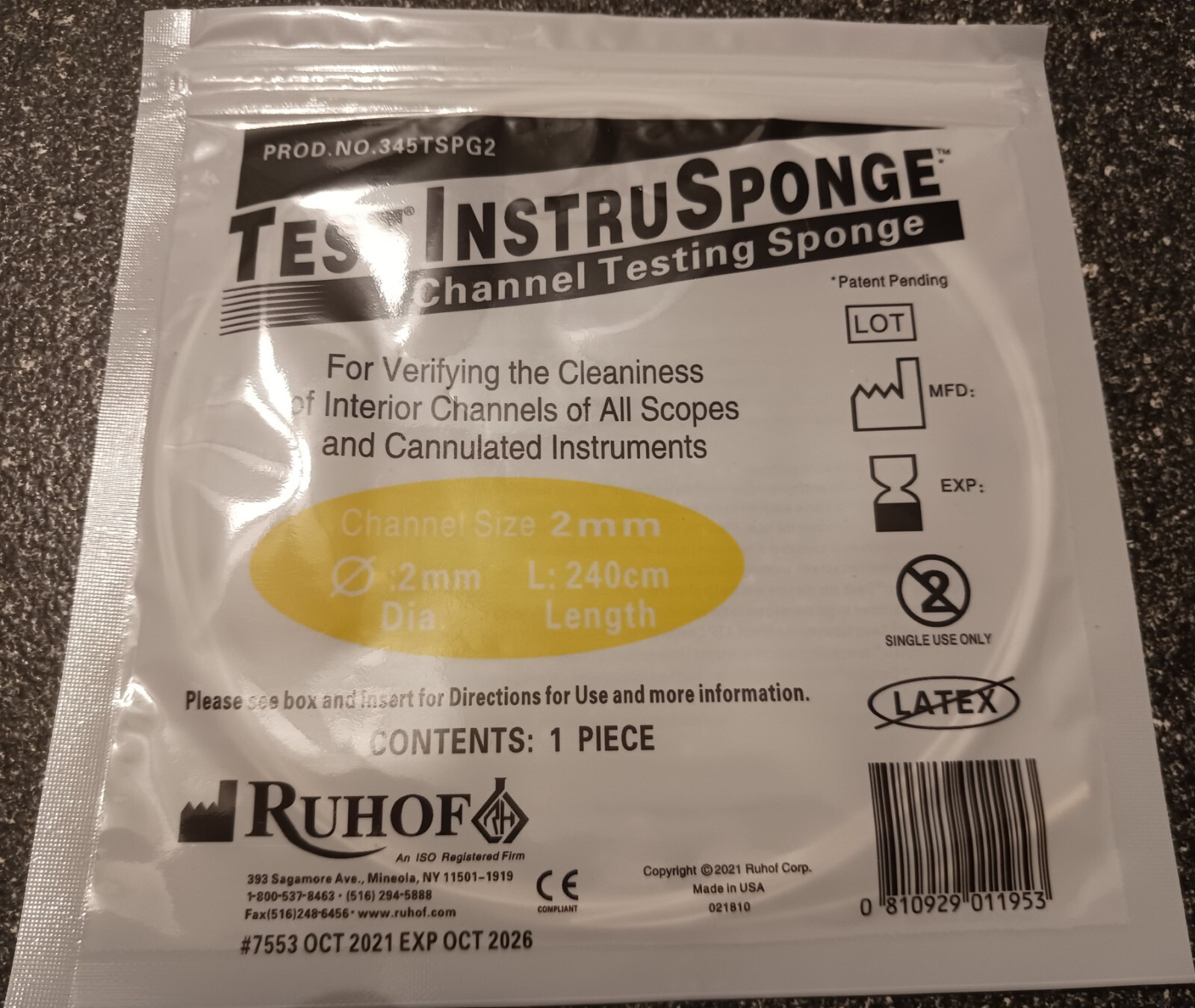 RUHOF Test InstruSponge Channel Sponge 345TSPG2. (14 pkgs). NEW. Free Shipping.