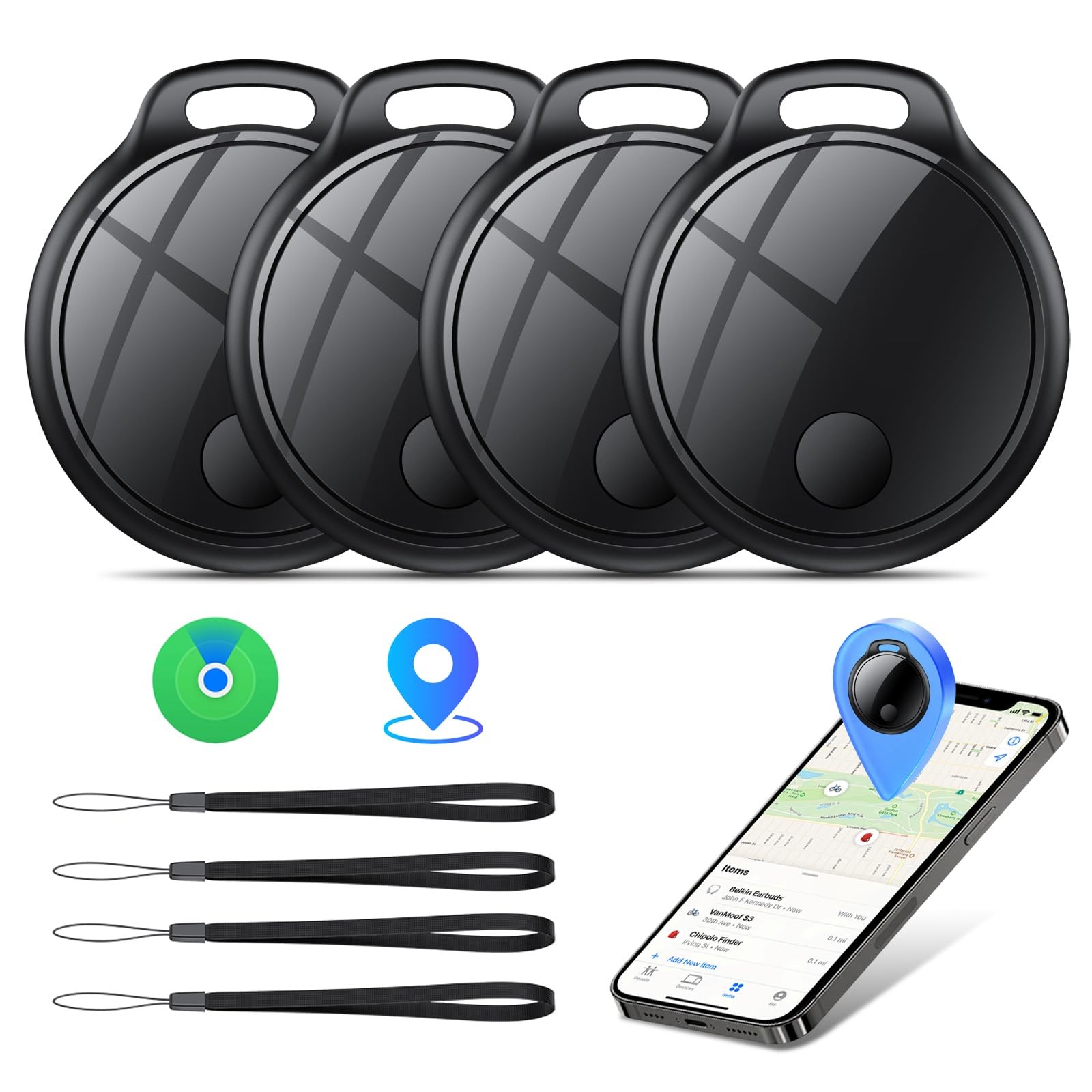 Air Tracker Tags-4 Pack: Smart Bluetooth Tracker, Compatible with Apple Find ...