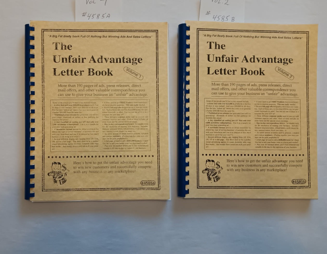 The Unfair Advantage Letter Book by Bill Myers - Vol, 1 &2 - Marketing insights.