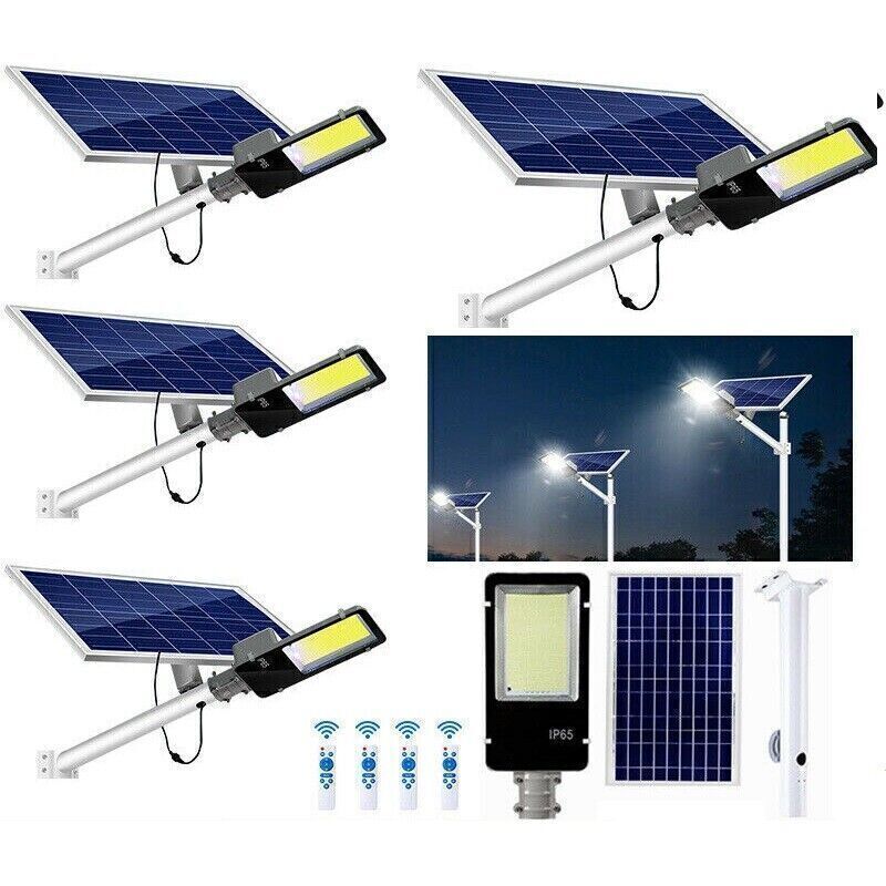 150W/300W Solar Street Light Outdoor Waterproof Ultra Bright LED Wide Angle Lamp