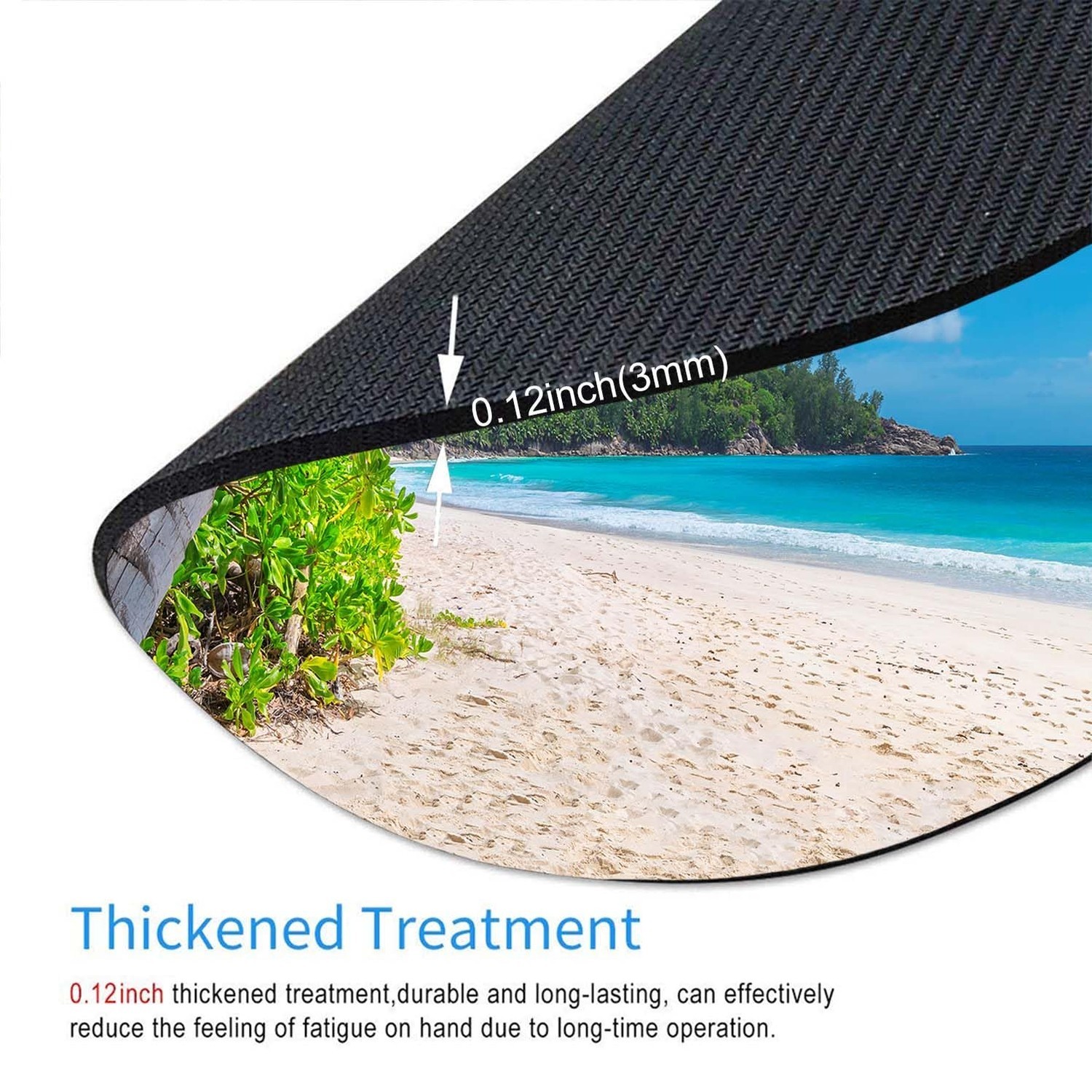 Mouse Pad, Beach Tree Mouse Pad, Mouse Mat Round Mouse Pad Non-Slip Rubber Ba...
