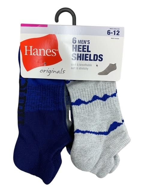 Hanes Originals Men's  heel Shields Socks Ultimate shoe size 6-12