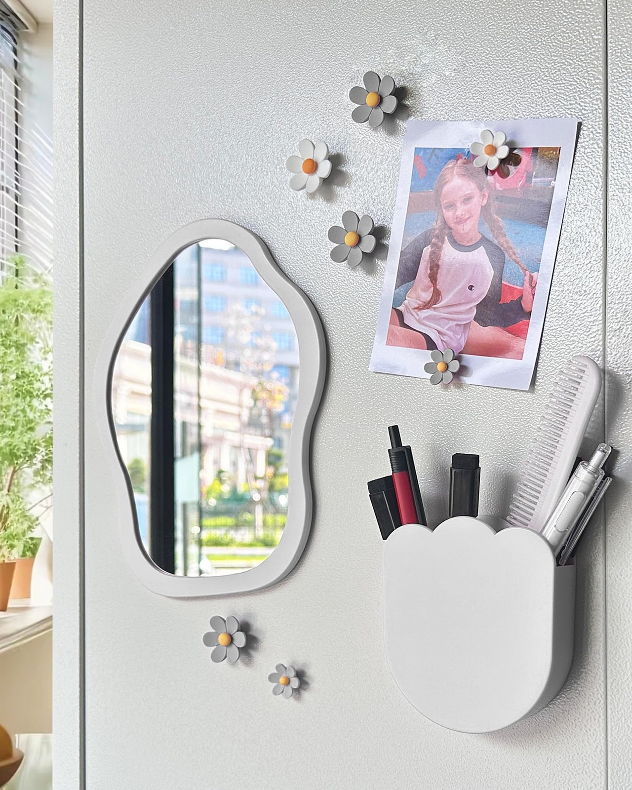 12 pcs Girls Locker Accessories, Locker Decorations Including Mirrors, whiteb...
