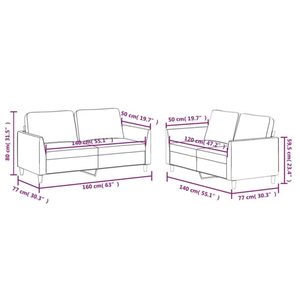 Bowery Hill Modern / Contemporary Fabric Sofa Set in Black Finish