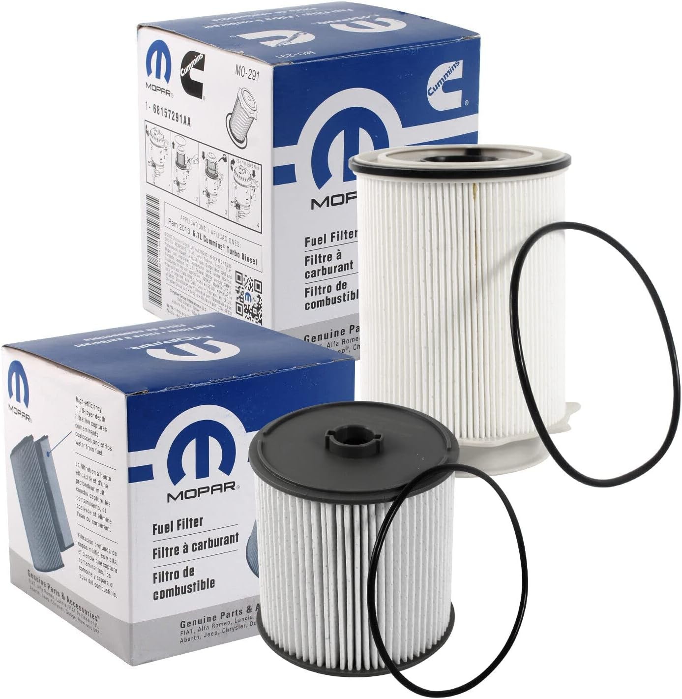 Fuel Filters 68157291AA and 68436631AA for a 2019-2024 Ram Truck 6.7L...