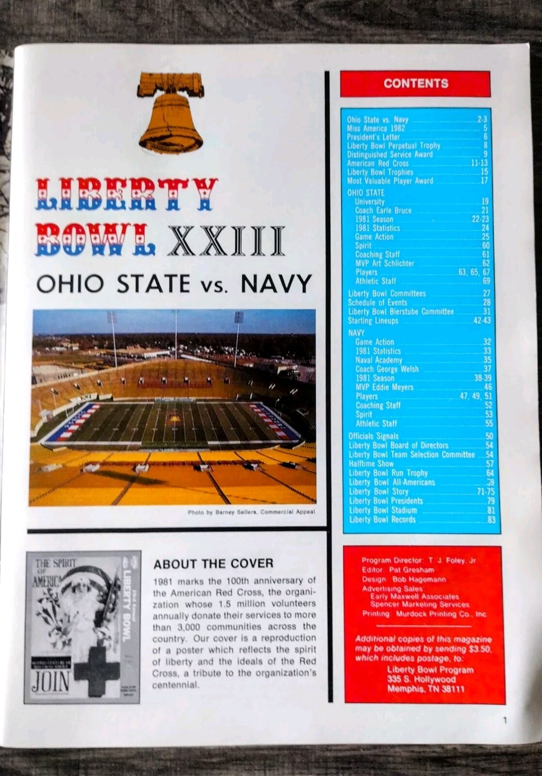 Vintage Ohio State vs Navy 23rd Liberty Bowl Dec 30 1981 Program. Ohio State