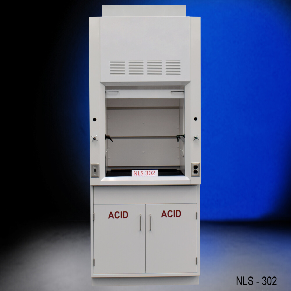 Fisher American 3' Laboratory Fume Hood w/ ACID Storage Cabinets / E1-262