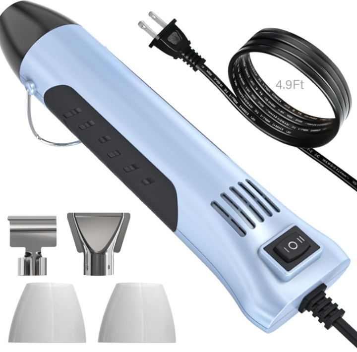 Pistola de Calor Mini 350W Doble Temp Boquillas para Manualidades Resina Vinilo