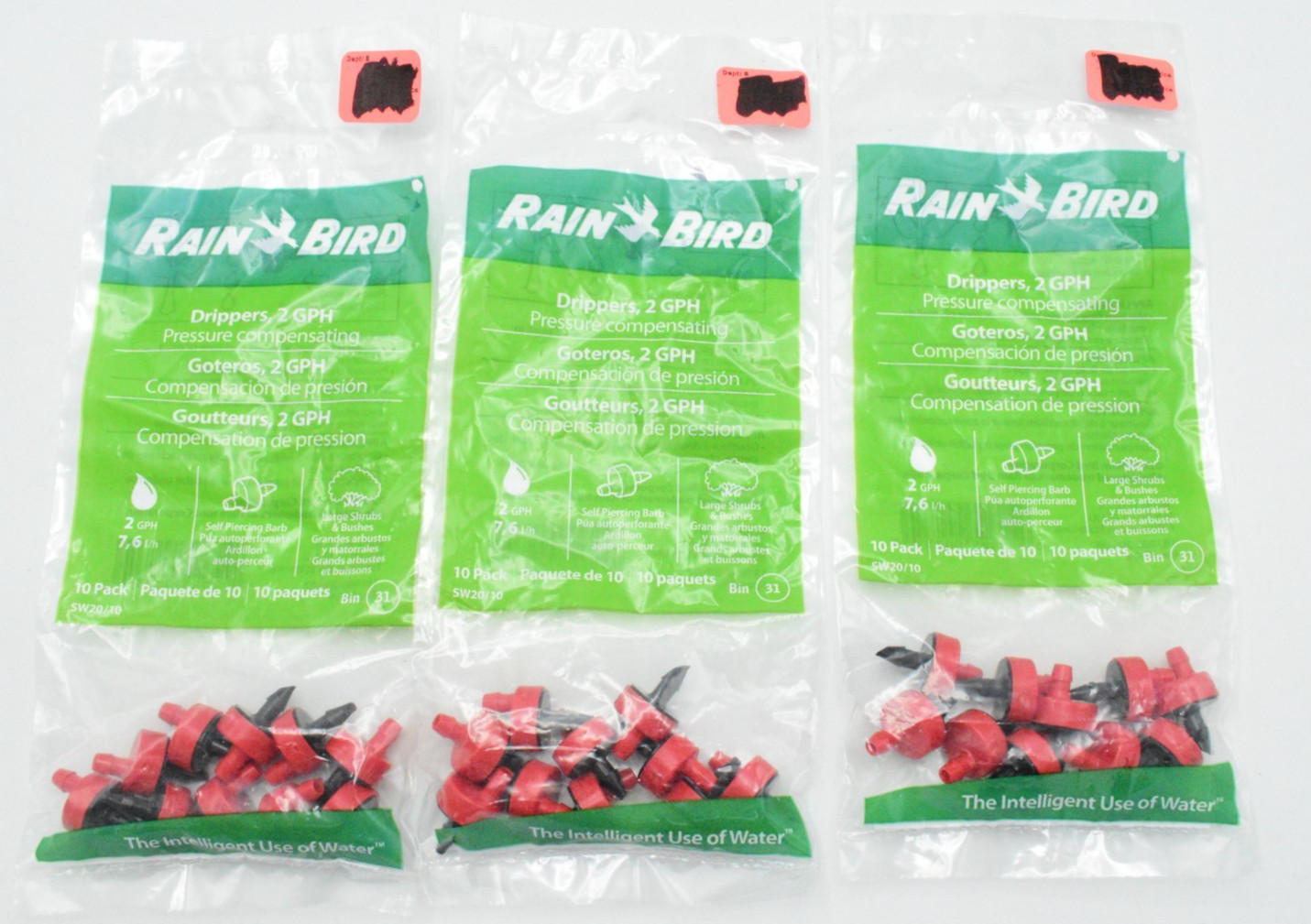 30 Pieces Rain Bird 2 GPH Pressure Compensating Drippers SW20-10