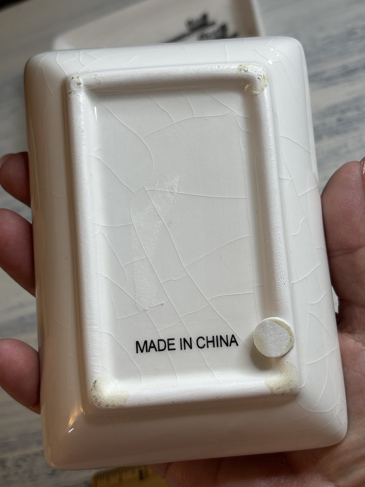 White Ceramic Trinket Dish With Key Design