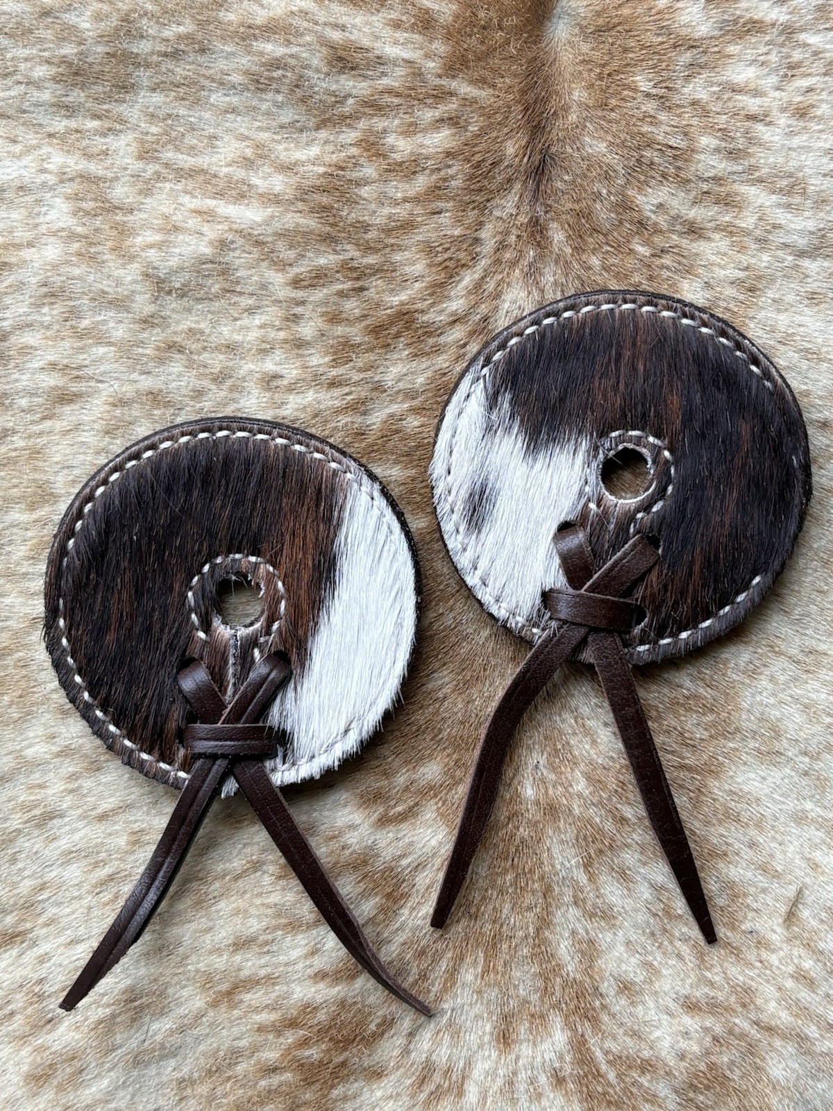 Hair On Leather Bit Guards 3" Size Prevent Rubbing Horse Tack FREE SHIPPING