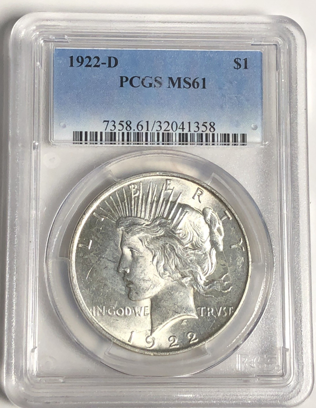 1922 D Peace "PCGS MS61"🔥LUSTER, STUNNING/ REV-EDGE TONING, DATE /BEAUTIFUL💥✅