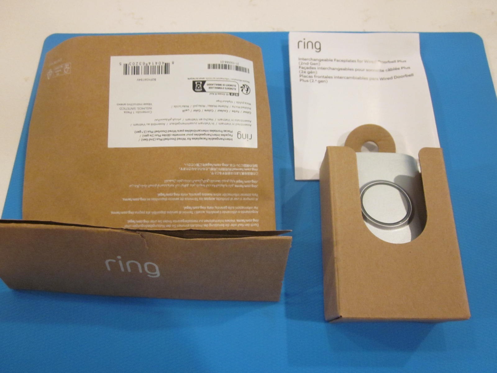 Ring Interchangeable Faceplate Wired Doorbell Plus 2nd Gen Nickle Silver