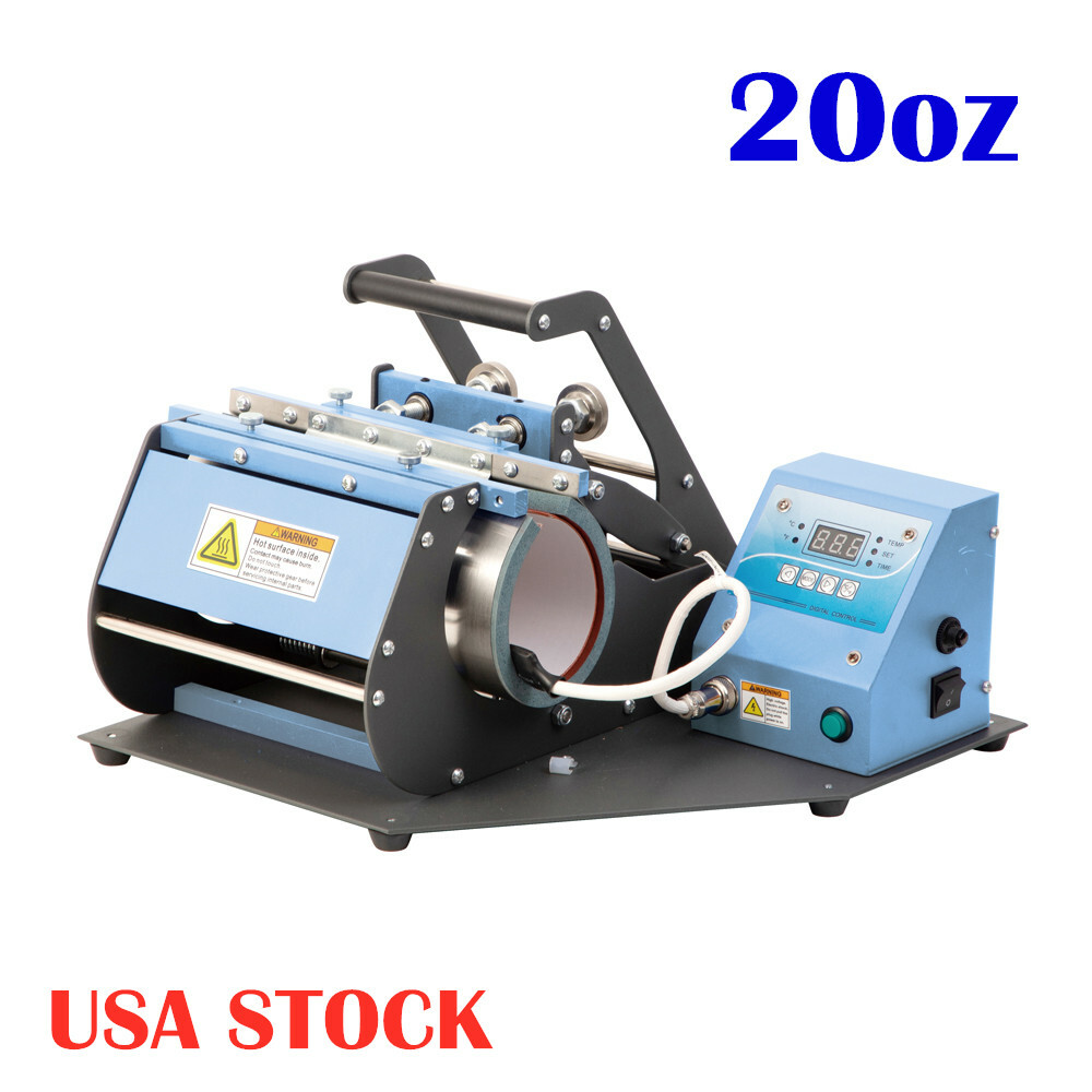 20oz Mug Heat Press Machine Skinny Tumblers Sublimation Glass Cans US Stock