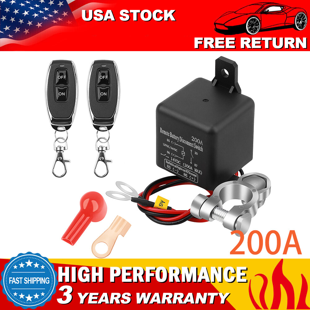 Remote Battery Disconnect Switch Upgraded Kill Switch for Car Truck DC12V 200A