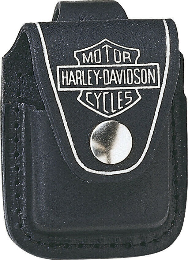 Zippo HDPBK,  Harley Davidson Black Leather Lighter  Pouch, NEW