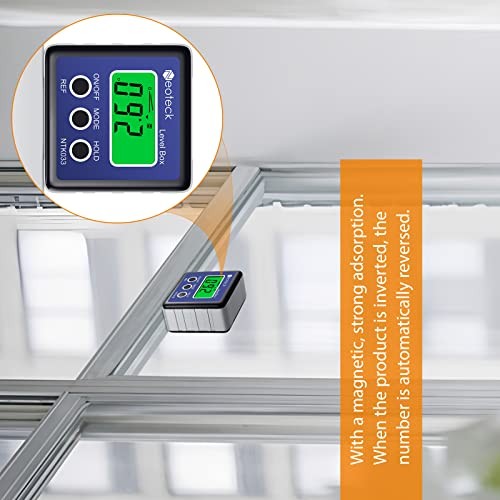 Digital Angle Finder LCD Digital Angle Gauge Waterproof Protractor Blue