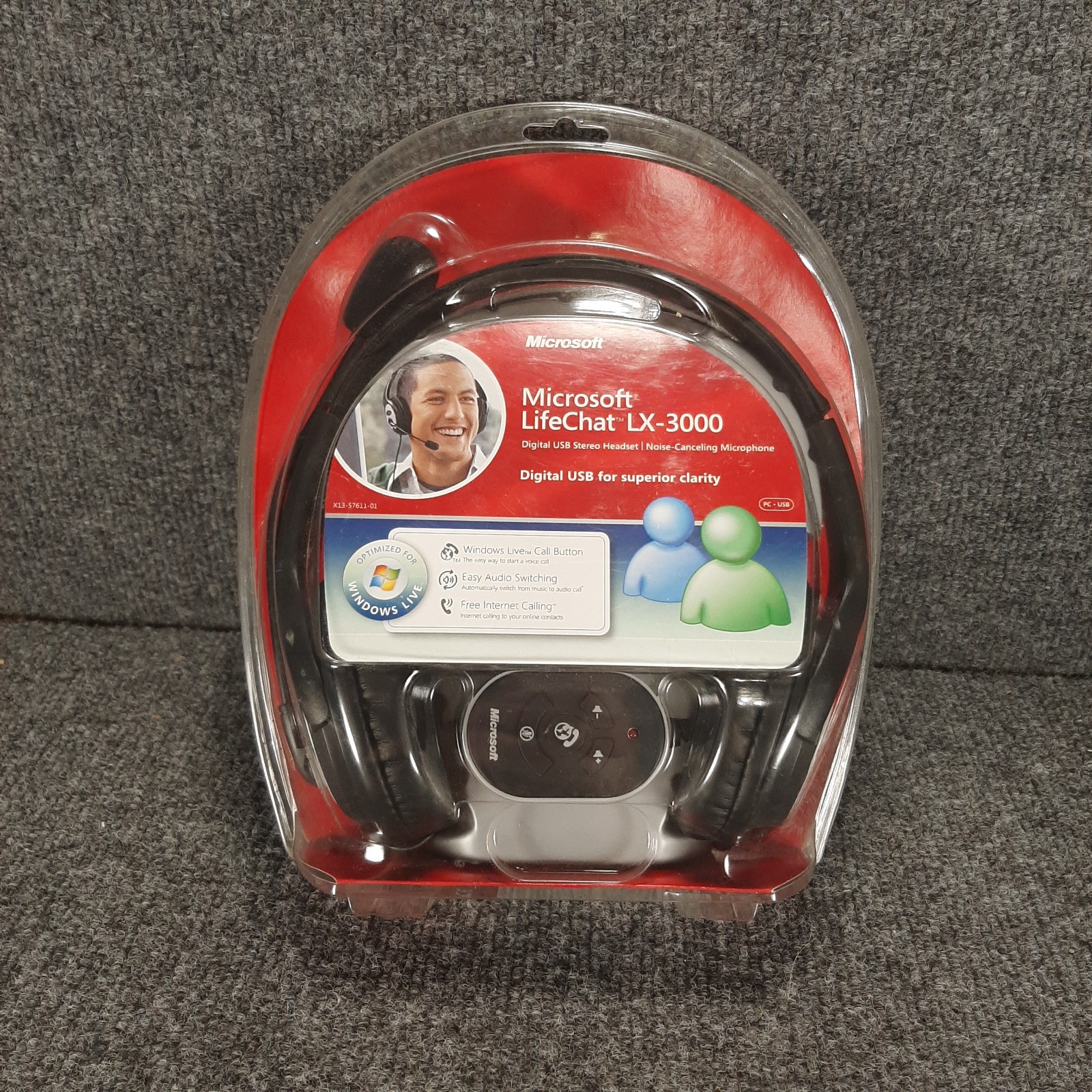 Microsoft LifeChat LX‑3000 USB Noise Canceling Headset 1084 Factory Sealed NEW