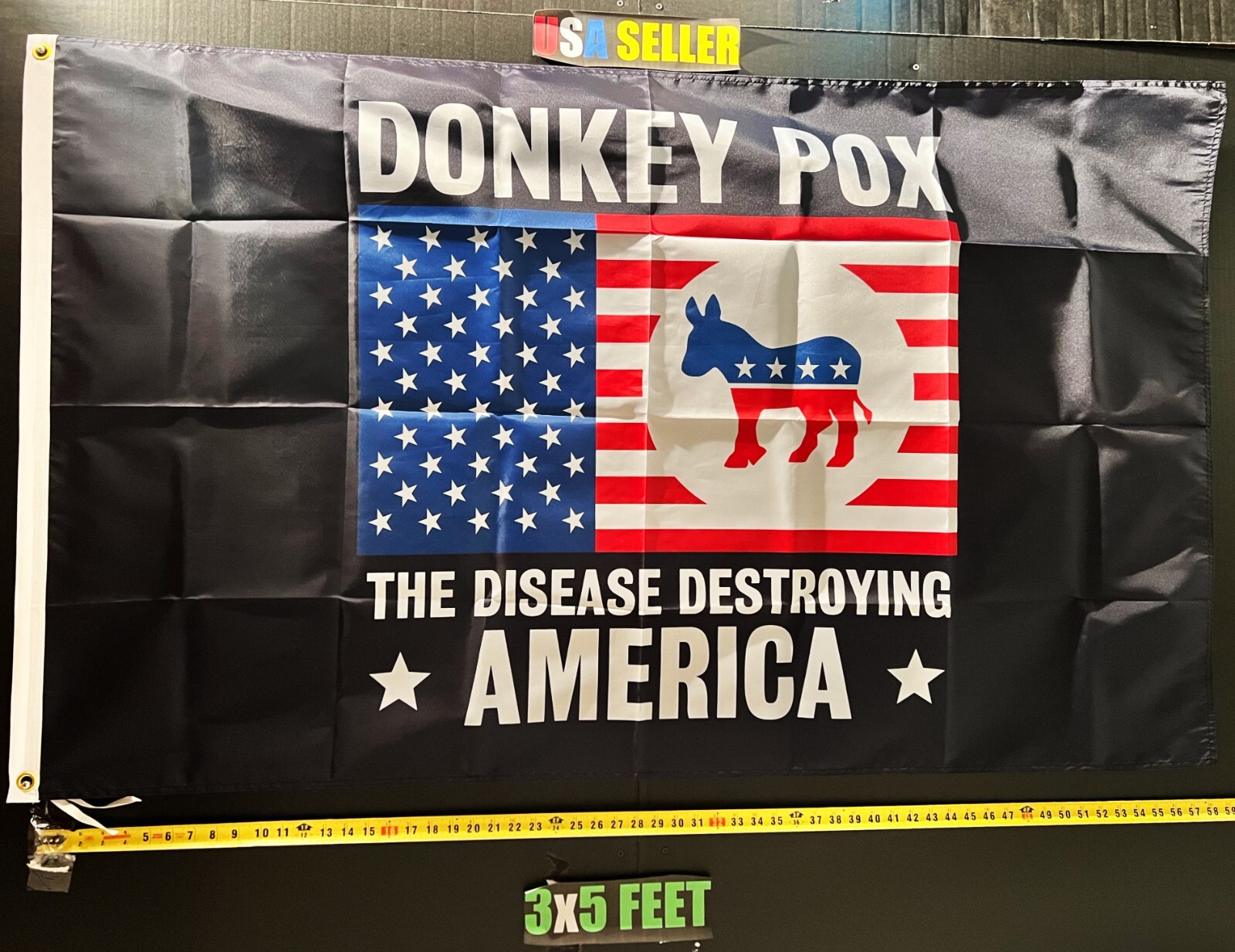 Donald Trump Flag FREE USA SHIP Donkey Pox B Save America Desantis USA Sign 3x5'
