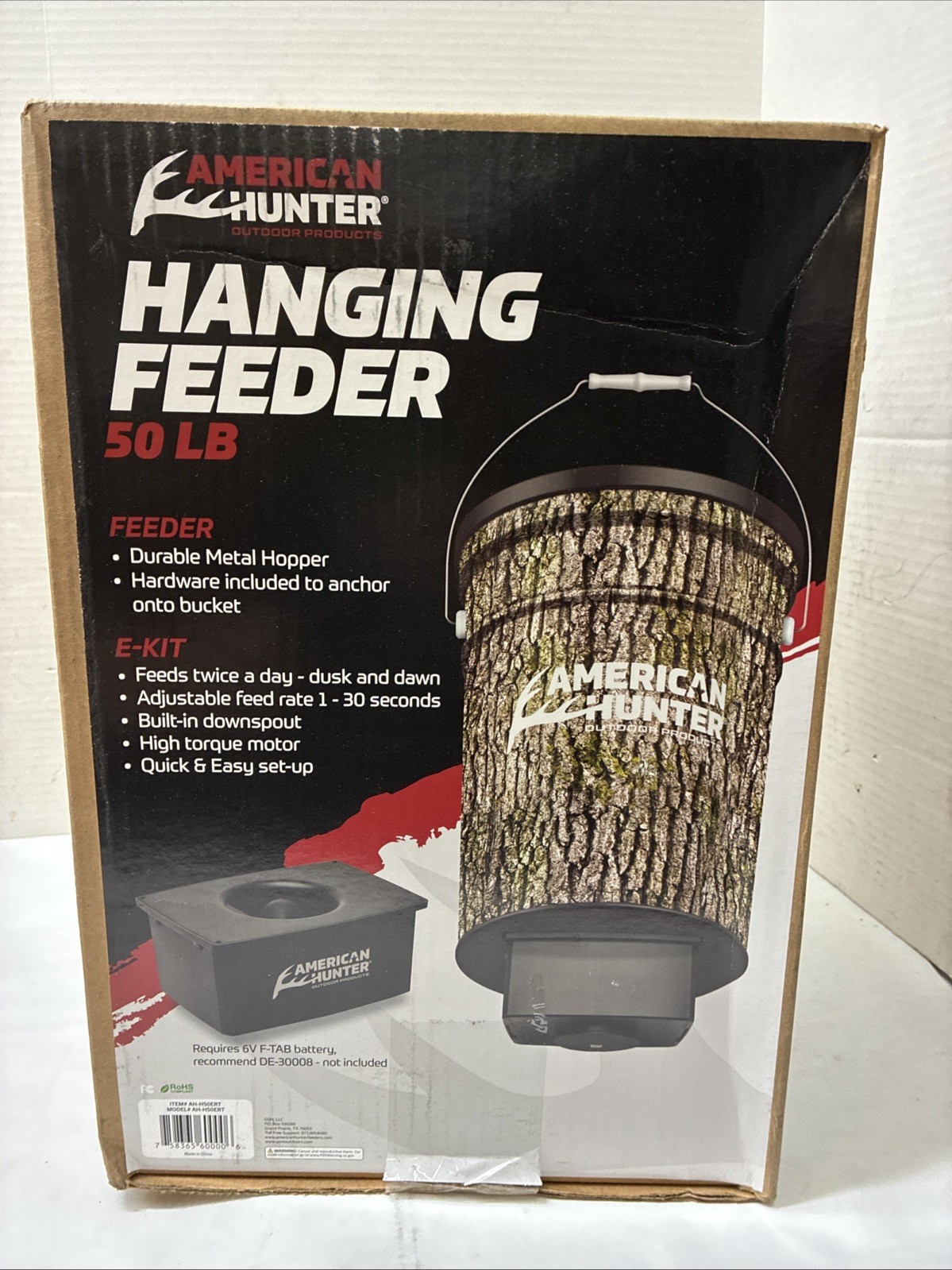 50 LB Hanging Feeder | Hunting Durable Lightweight Camo Metal Game Feeder wit...