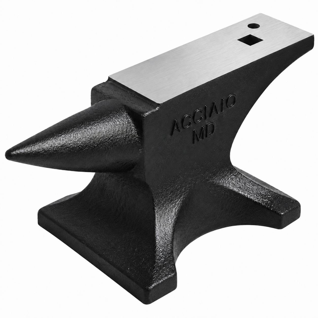56lbs Cast Steel Single Horn Anvil with Rounded Horn for Metalworking Blacksmith