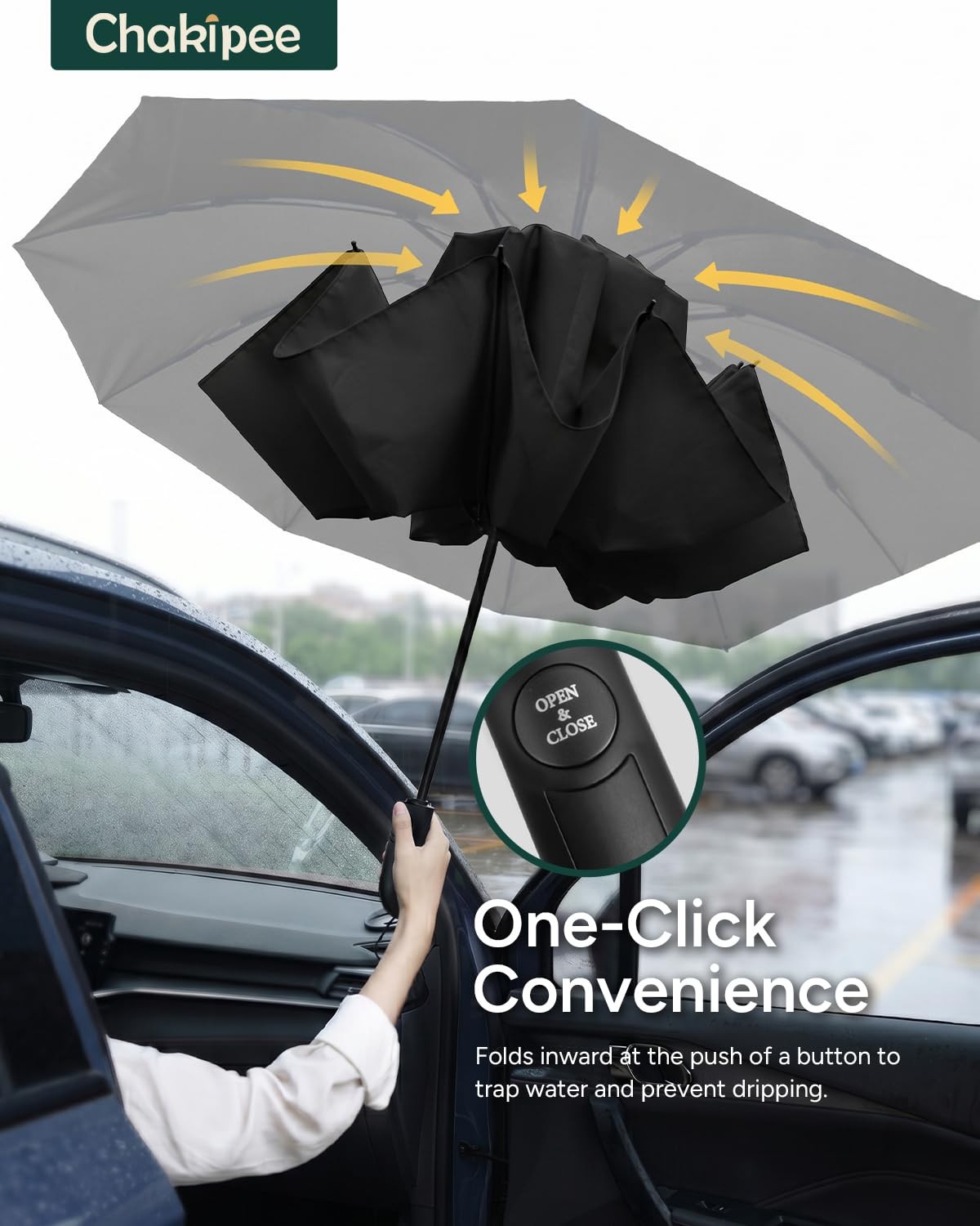 Chakipee Travel Inverted Umbrella Compact Windproof- Automatic reverse Umbrel...