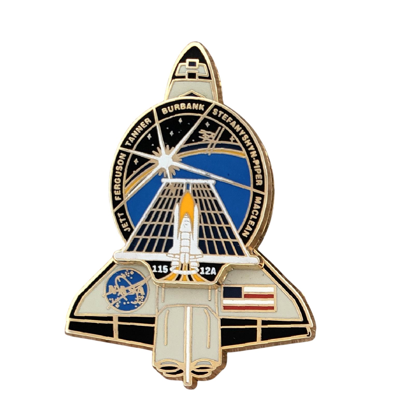 NASA STS-115 STS-124 Space Shuttle Mission Crew Names Lapel Pin KSC