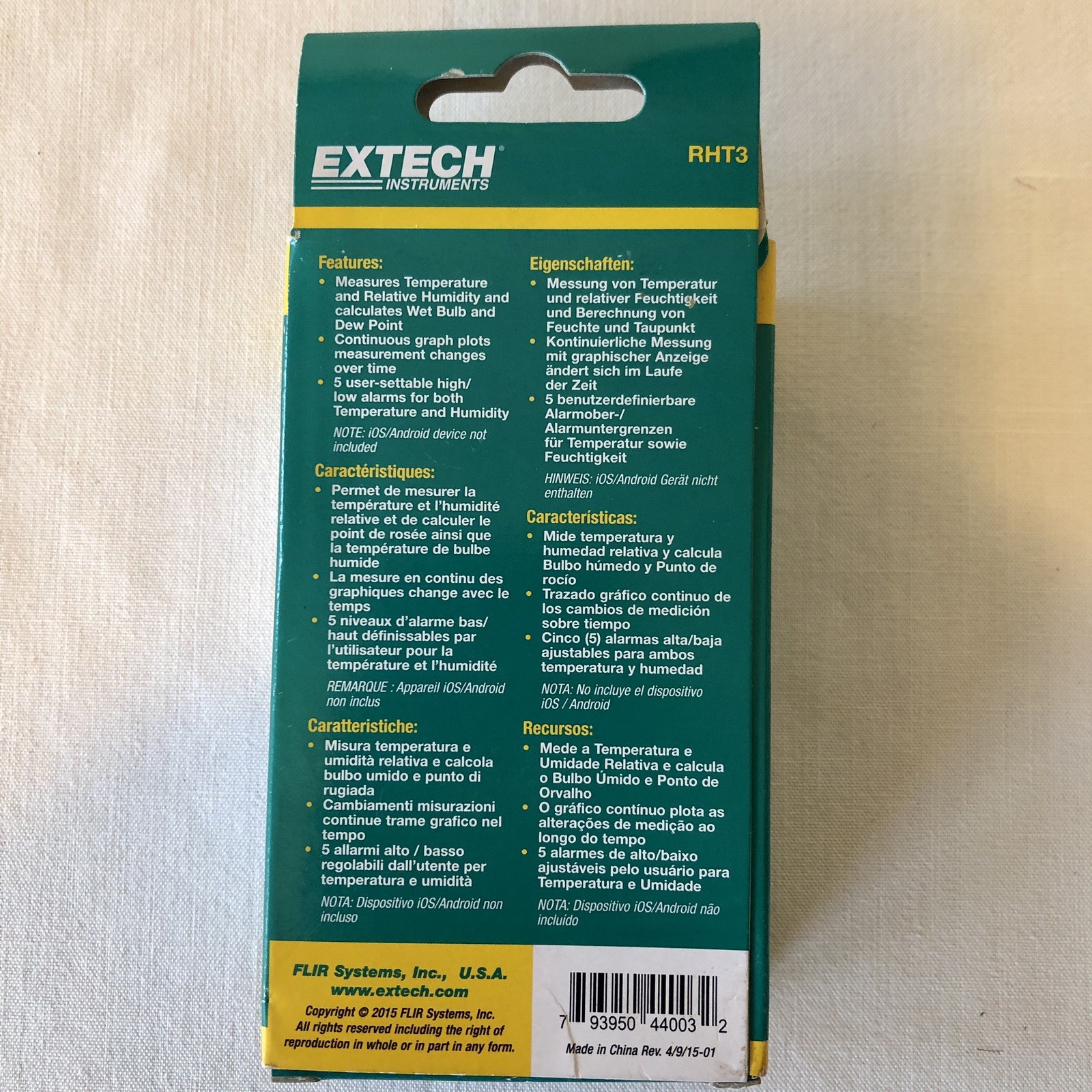 Extech Instruments RHT3 Ezsmart Hygro-thermometer For Ios And Android Devices