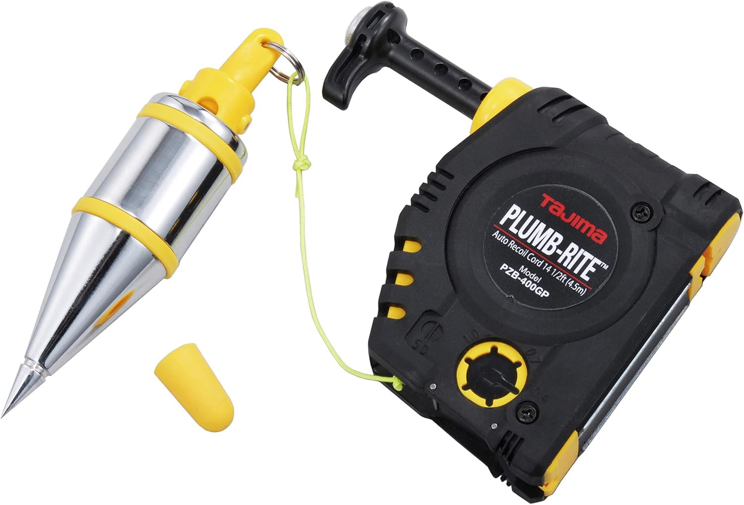 PZB-400GP 14Oz Quick Stabilizing Plumb Bob with Auto Recoil & Grip