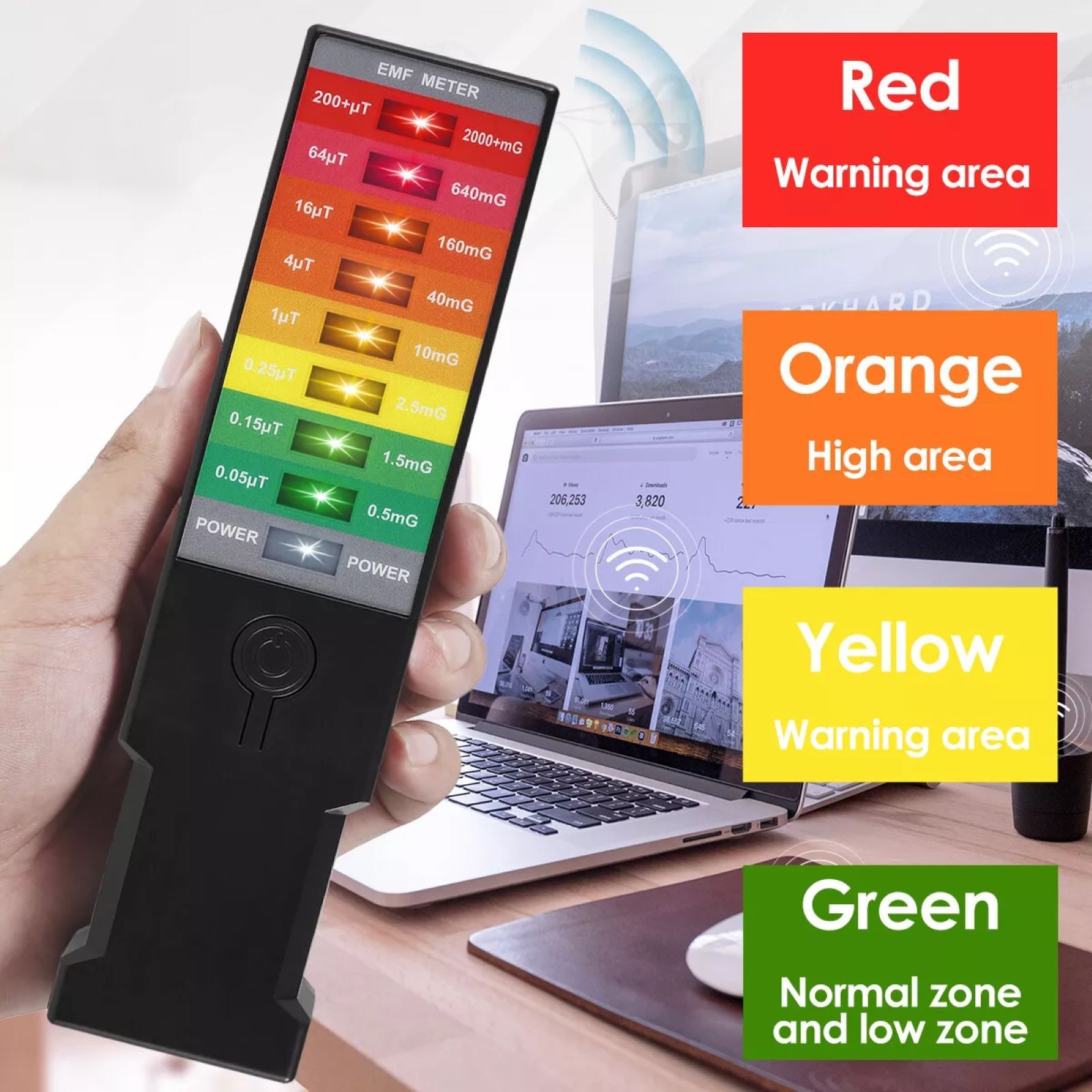 Handheld Electromagnetic Field Detector Radiation EMF Meter Tester Tool