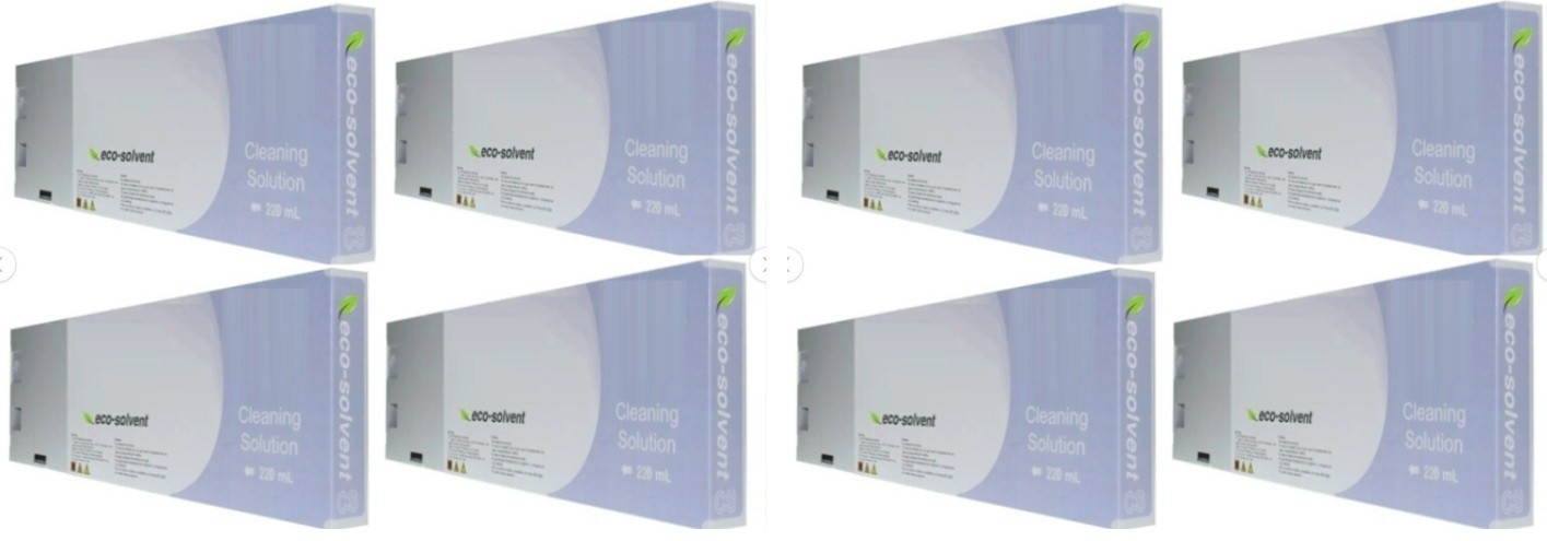 8 x COMPATIBLE ROLAND ECO SOL MAX 2 ECO SOLVENT CLEANING CARTRIDGES 220ML (ESL4)