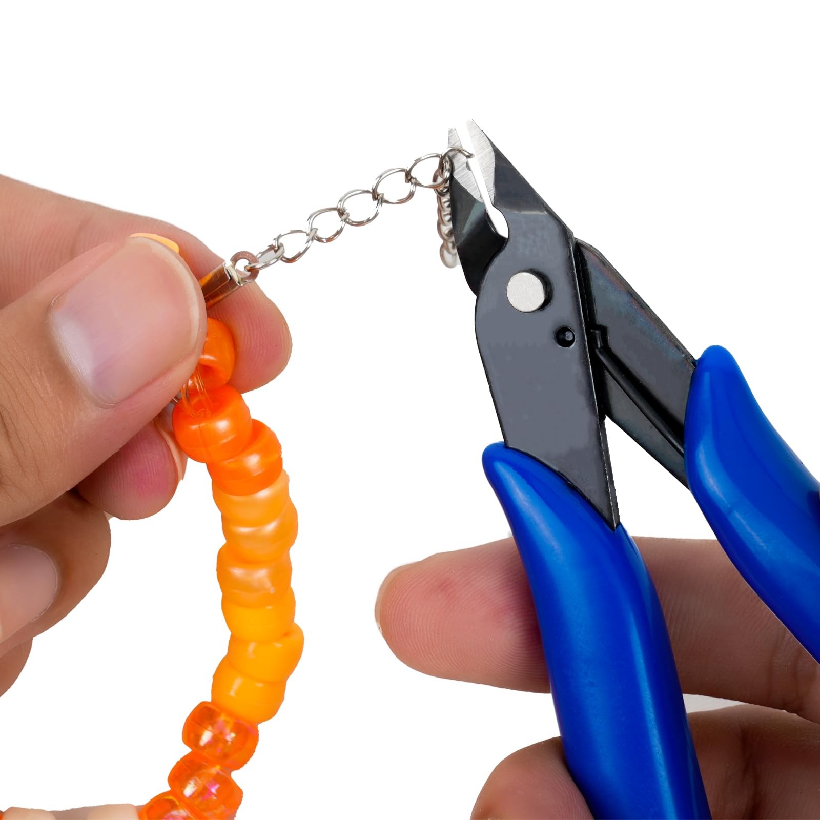 5pcs Micro Flush Cutters With Internal Spring, 5 Inches Blue - Side and Diago...