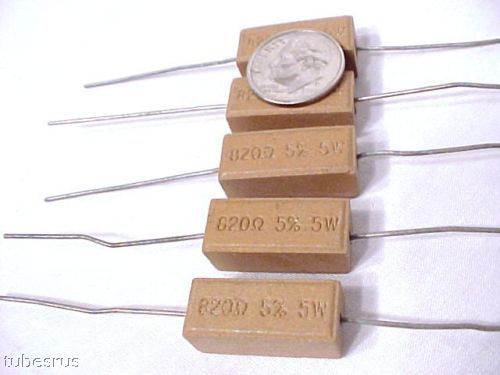 820 OHM 5 WATT QTY-2 GUITAR MIXER TUBE AMPLIFIER HIGH POWER RESISTORS