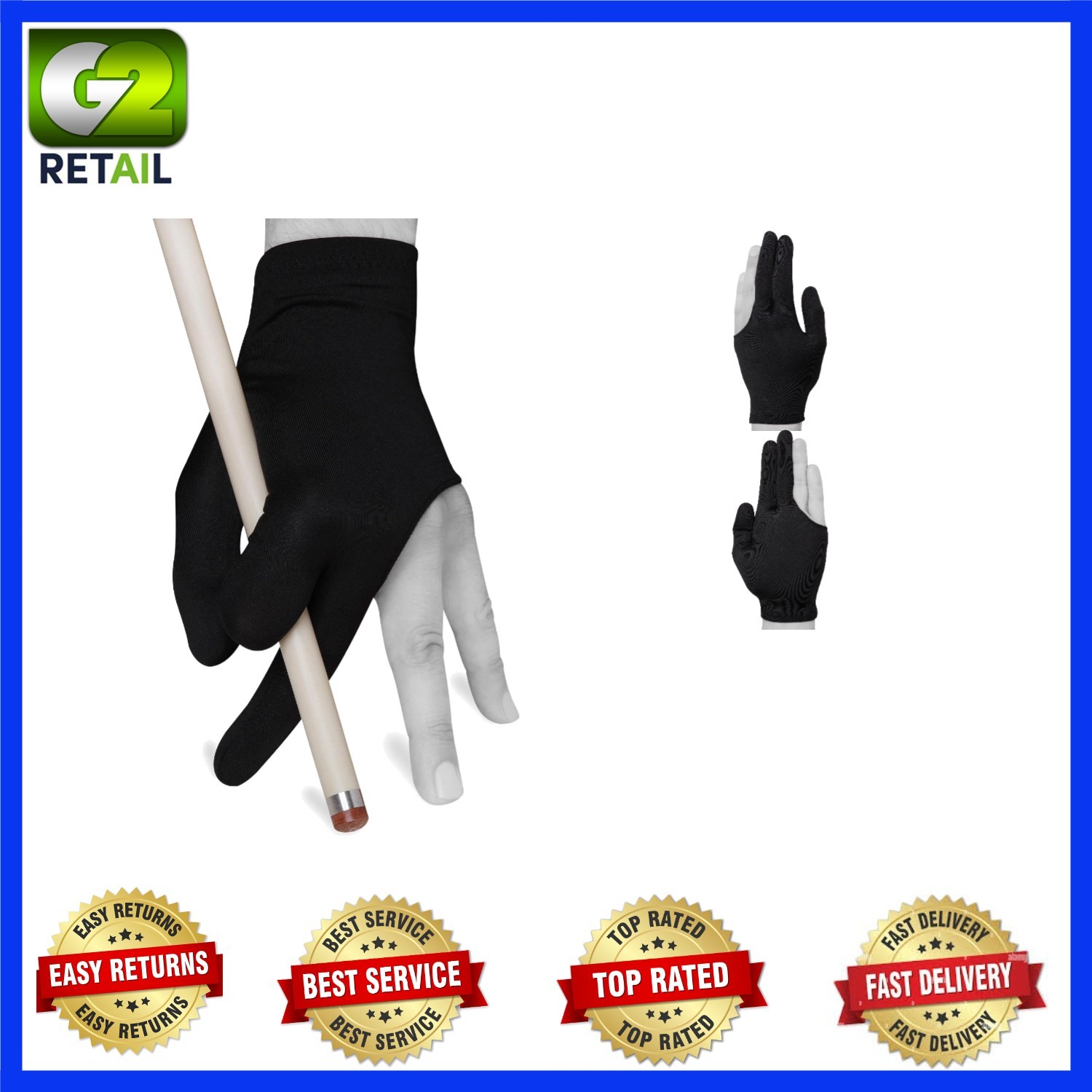 Stylish Black Pool Cue Glove - Ambidextrous & Breathable for Ultimate Control