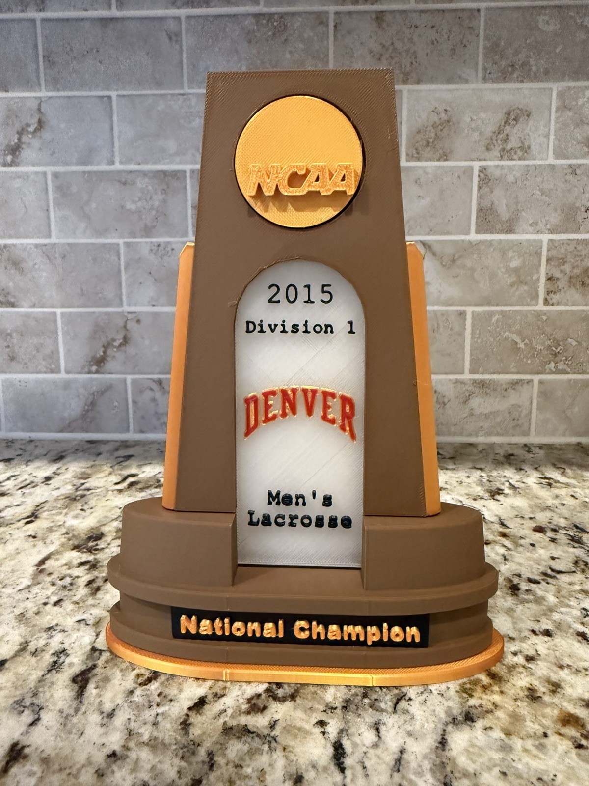 Denver pioneers 2015 lacrosse national champion 3d print custom