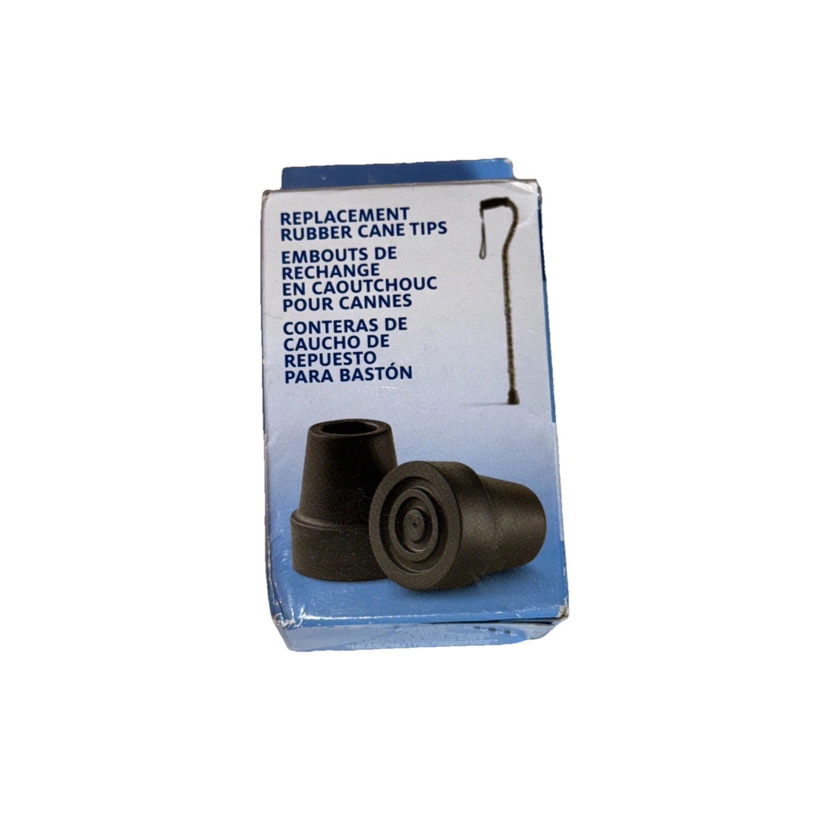 Medline Rubber Cane Tips 3/4" Replacement Tips 2 Pack Pair NEW