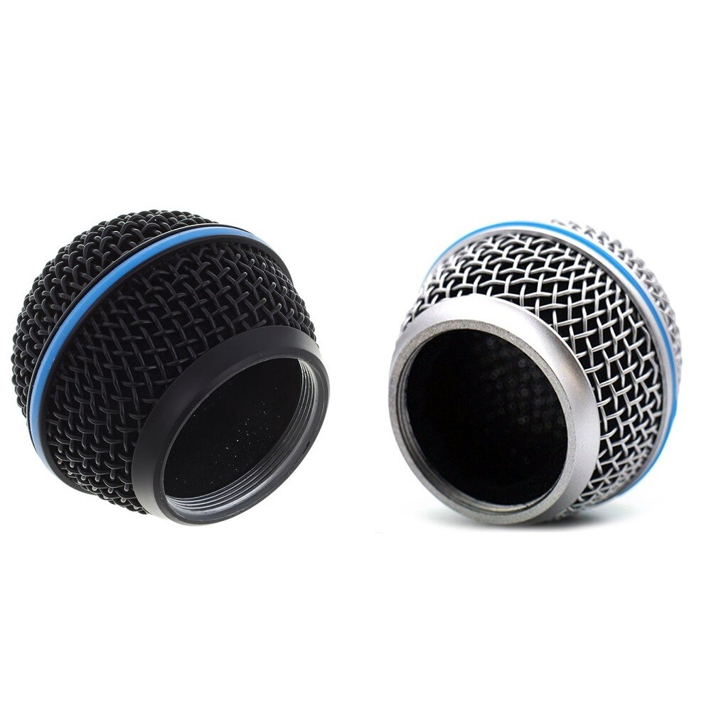 2 Pack Beta58 RK265G Microphone Grille Cover for Shure Beta58A Mics Black Silver