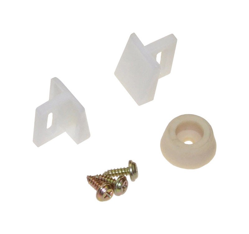 Johnson Hardware 1505PPK3 White Pocket Door Guide and Bumper Set for Steel Doors