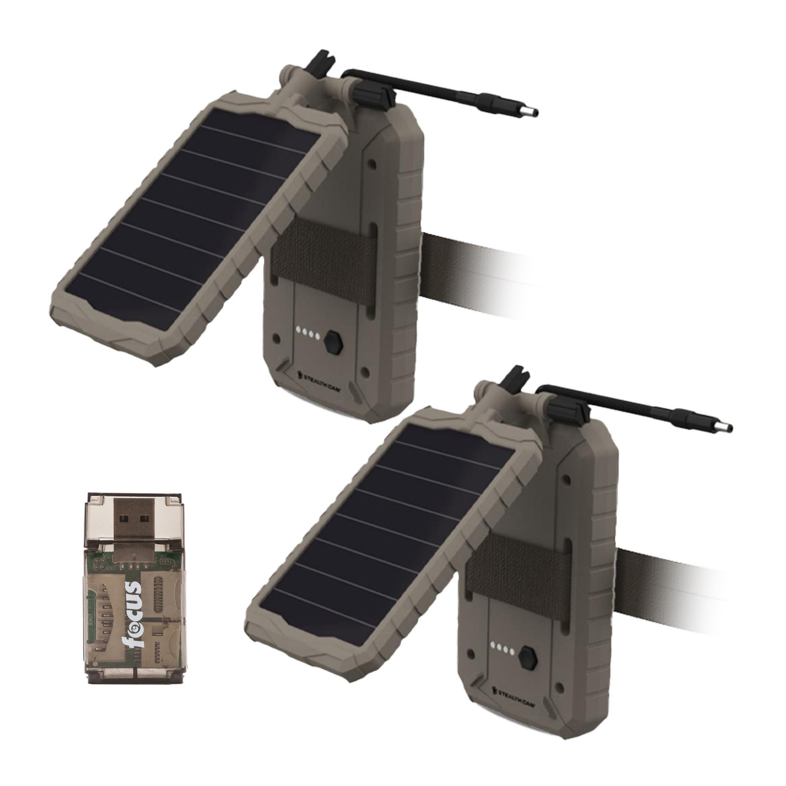 Stealth Cam Lithium Solar Power Panel 2-Pack with Card Reader Hunting