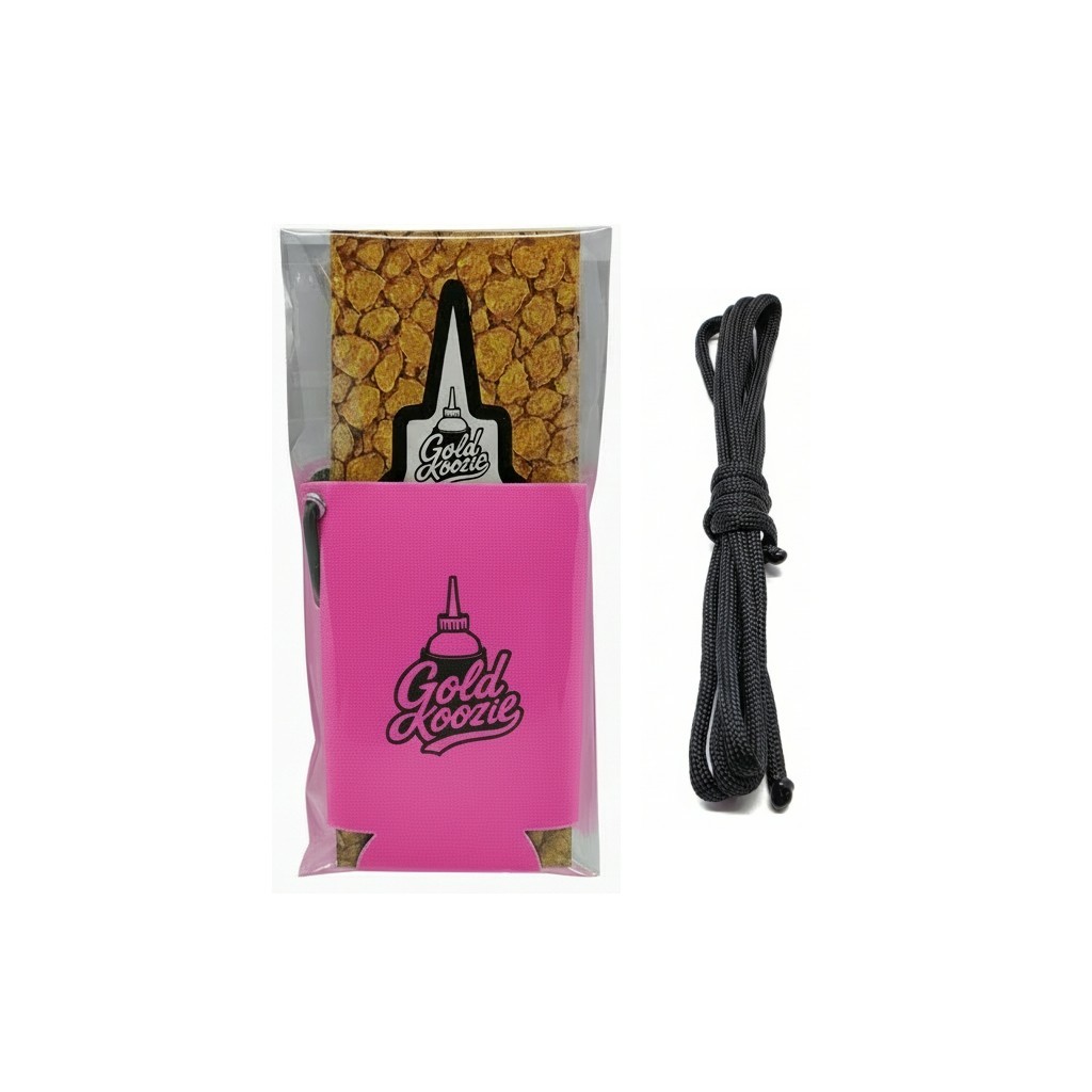 Gold Koozie Gold Snuffer Bottle Holder | Pink Neoprene Sleeve | Gold Prospecting
