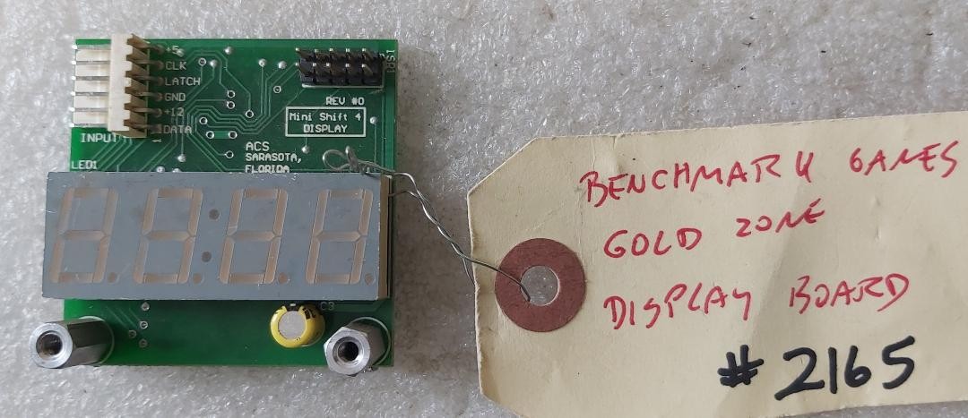 BENCHMARK GOLD ZONE Arcade Game DISPLAY Board (2165)