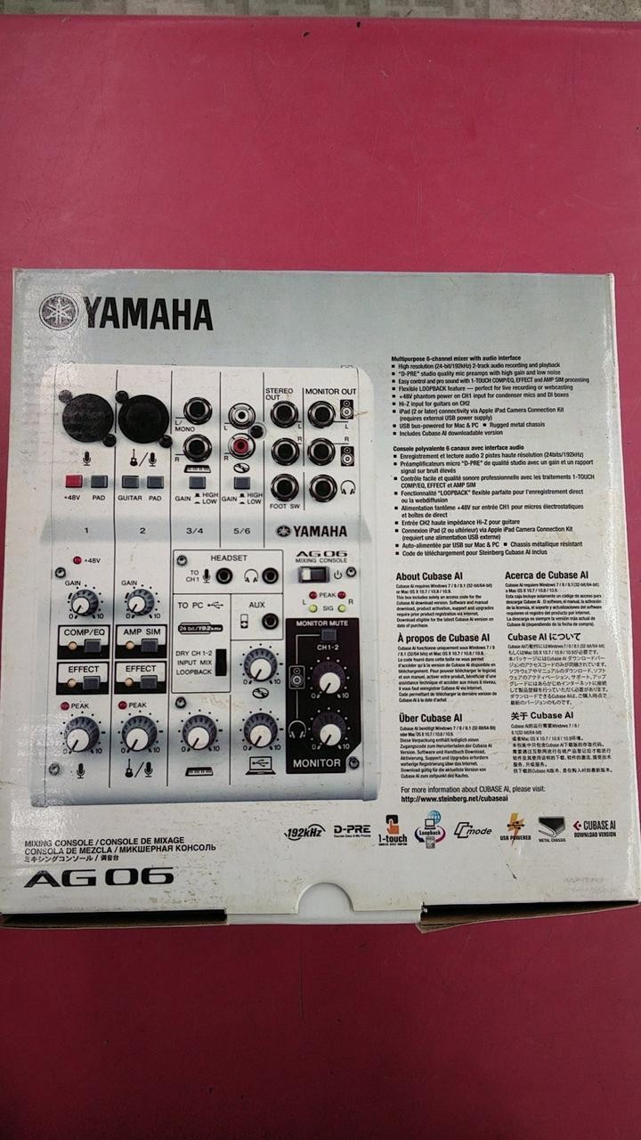 Yamaha AG06 Compact Analog Mixer USB Audio Interface 6-Channel New
