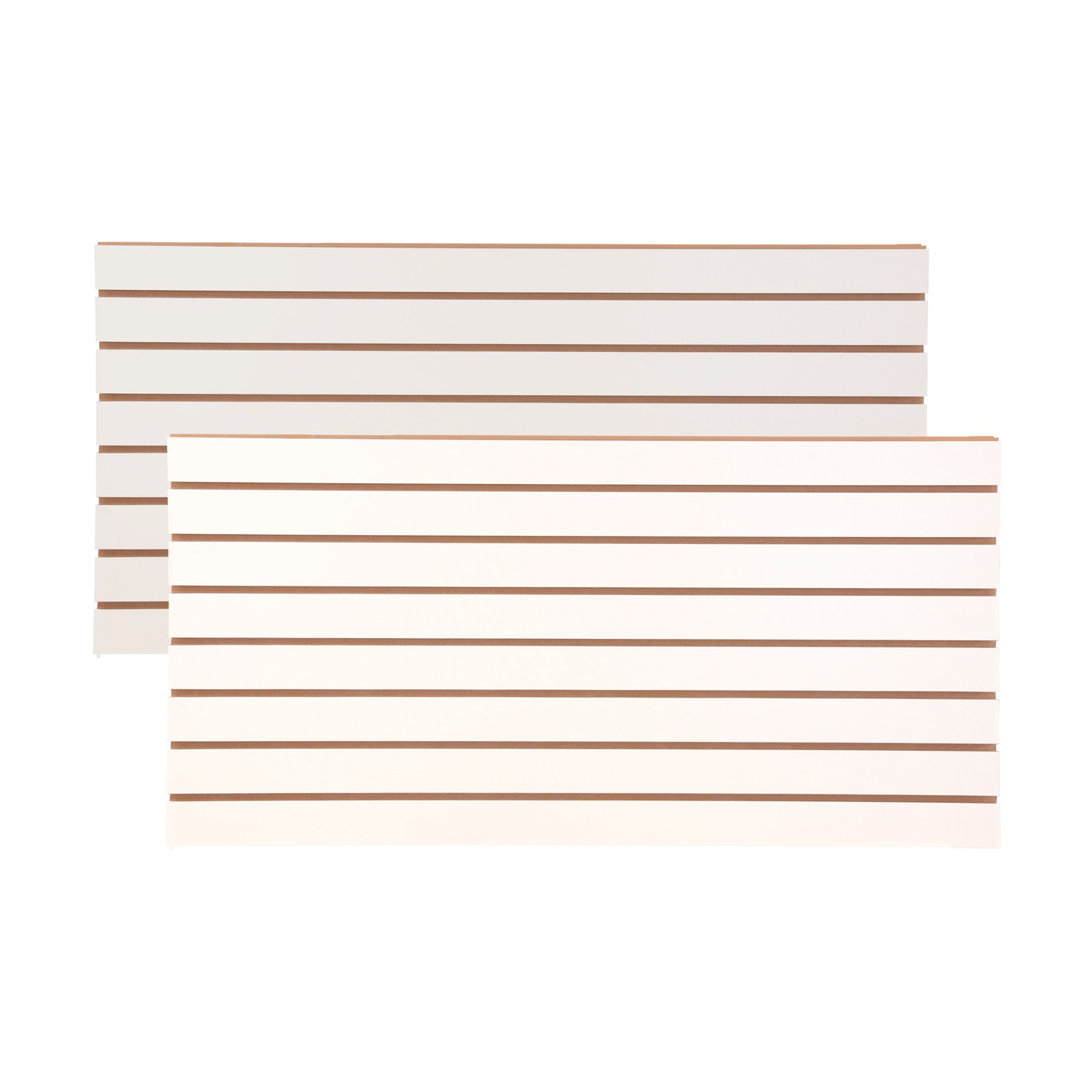 4 ft x 2 ft Horizontal White Slatwall Easy Panels (24"H x 48"L) - Pack of 2
