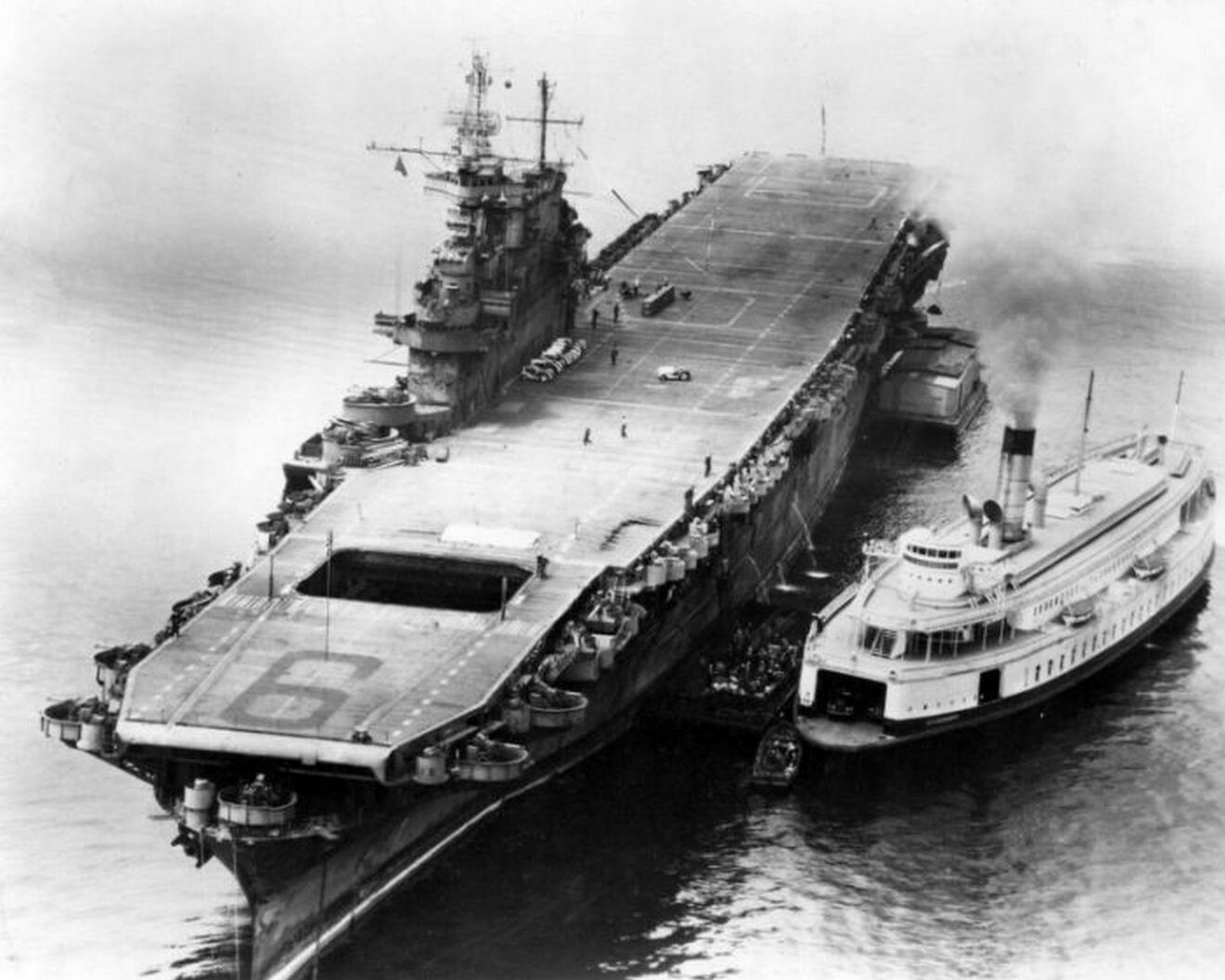 USS ENTERPRISE 8X10 PHOTO NAVY US USA MILITARY CV-6 SHIP PICTURE B/W