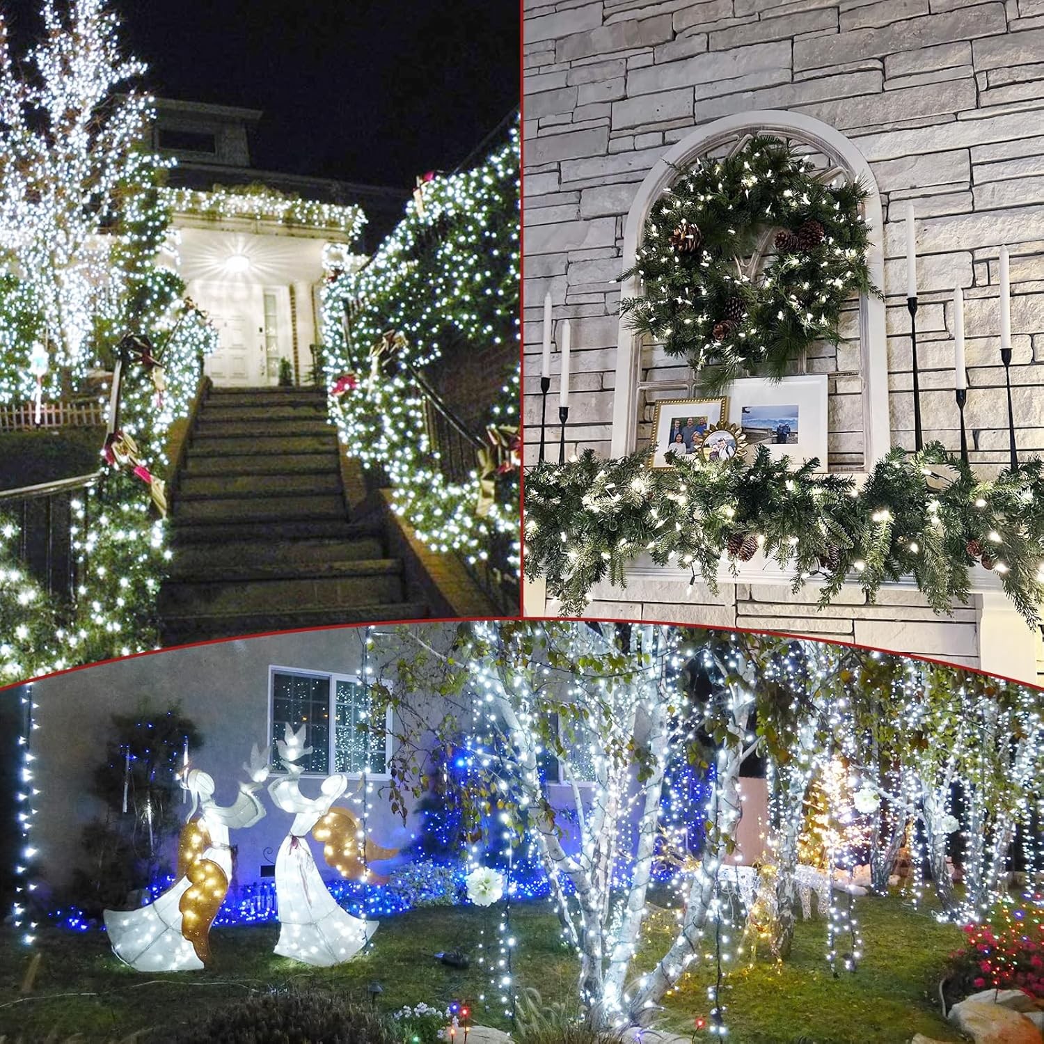 2Pack Christmas Lights 164FT 400LED Christmas String Lights with 8 Modes & Timer